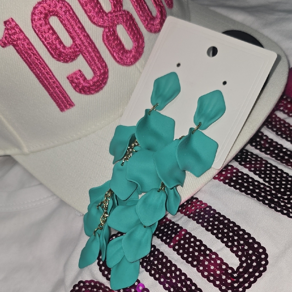 Turquoise Leaf Dangle Earrings
